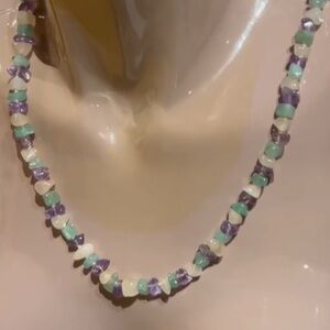 Natural multi gem Necklace no clasp